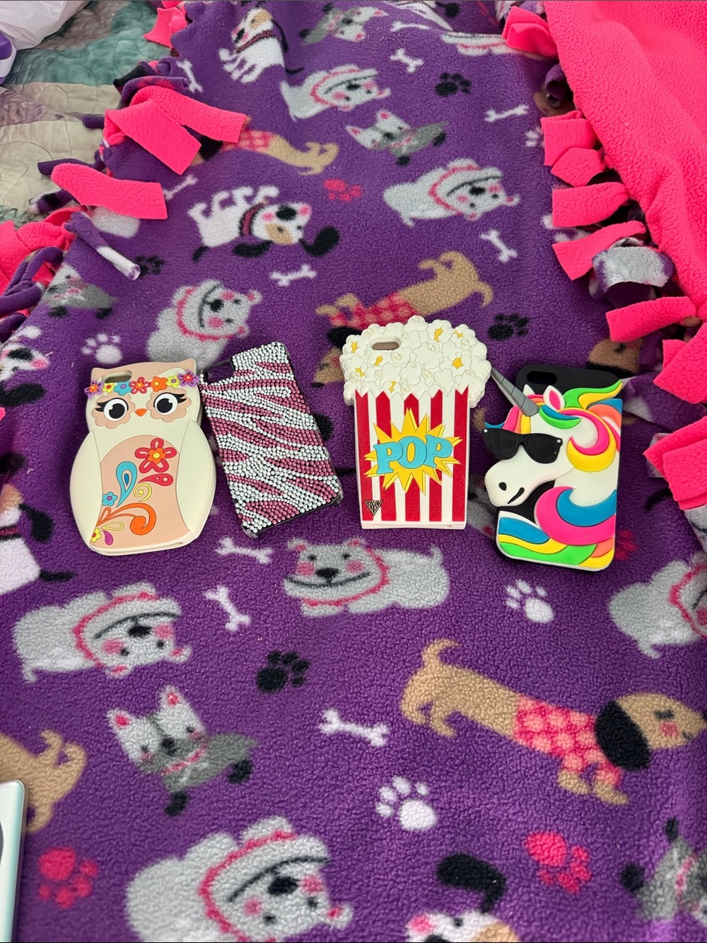 Kids Colorful Novelty Silicone Phone Case - Popcorn, Unicorn, Owl Designs